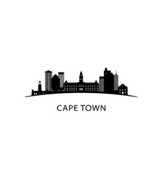 Cape Town City Skyline Black Cityscape Isolated