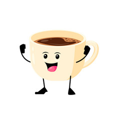 Cartoon Cheerful Coffee Cup Breakfast Character