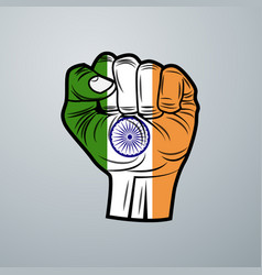 India Flag With Hand Design