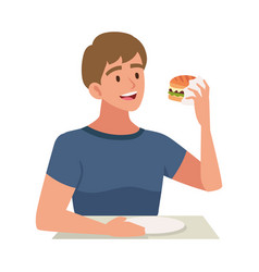 Man Eating A Burger