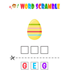 Word Scramble Easter Egg Educational Sheet For