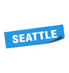 Seattle Sticker Blue Square Peeler Sign