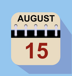 August 15 Calendar Icon Design Template