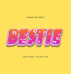 Bestie Editable Text Effect 3d Emboss Cartoon