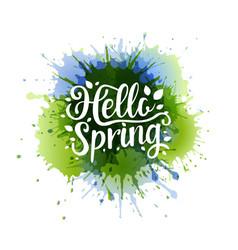 Hello Spring Blot Isolated White Background