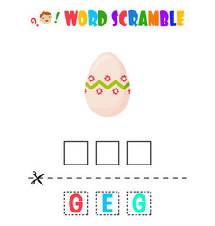 Word Scramble Easter Egg Educational Sheet For