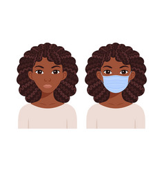 Avatar Beautiful Black Woman Wears Medical Mask