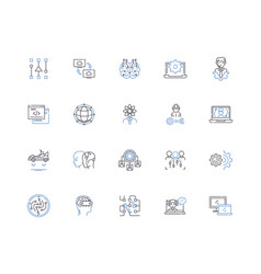 Cerebral Squad Line Icons Collection Intelligence