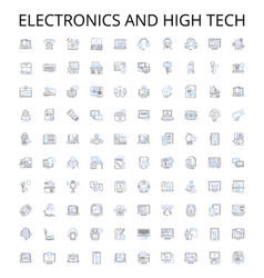 Electronics And High Tech Outline Icons Collection