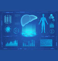 Human Liver Futuristic Medical Hologram