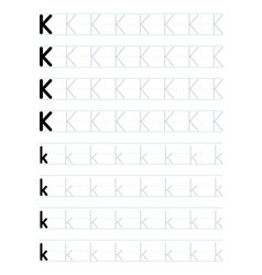 Tracing Letter K Worksheet For Preschool