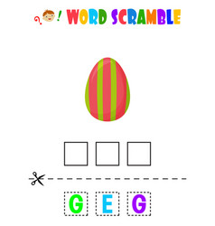 Word Scramble Easter Egg Educational Sheet For