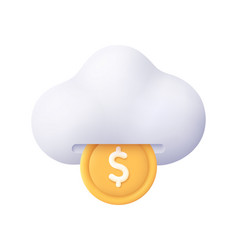 Cloud And Coin Money 3d Icon Finance Currency