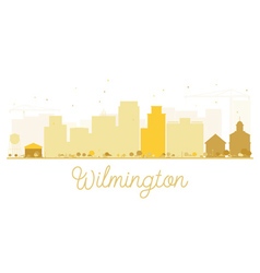 Wilmington City Skyline Golden Silhouette