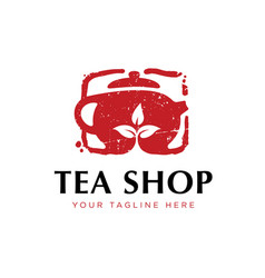 Chinese Green Tea Shop Or Club Sign Label Creative