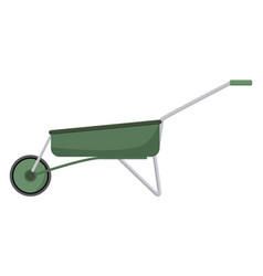 Green Wheel Barrow On A White Background