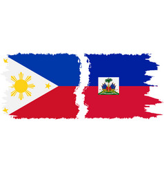 Haiti And Philippines Grunge Flags Connection