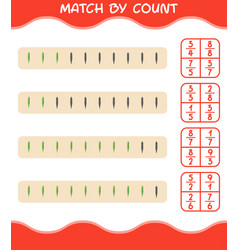 Match By Count Of Cartoon Okra And Count