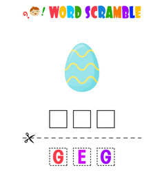 Word Scramble Easter Egg Educational Sheet For