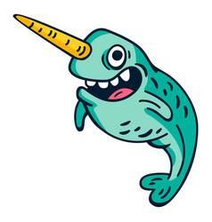 Crazy Narwhal Cartoon High Quality