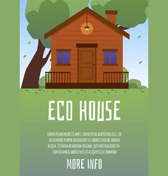 Eco House Poster Template Wooden Rural Home