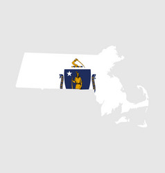 Massachusetts Map Flag Map Of Ma Usa Map Banner