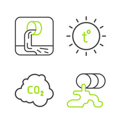 Set Line Barrel Oil Leak Co2 Emissions In Cloud