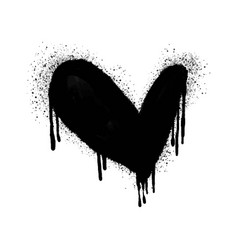 Spray Painted Graffiti Heart Sign In Black Over