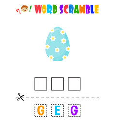 Word Scramble Easter Egg Educational Sheet For