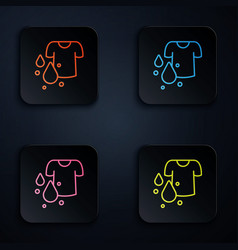 Color Neon Line Dirty T-shirt Icon Isolated