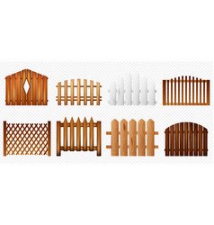 Wooden Fence Transparent Set