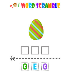 Word Scramble Easter Egg Educational Sheet For