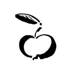 Apple Sketch Icon Isolated On Background