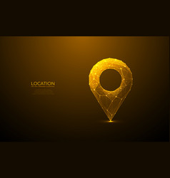 Digital Gps Light Golden Icon Low Poly Wireframe