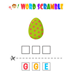 Word Scramble Easter Egg Educational Sheet For