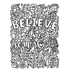 Believe In Yourself Motivational Quote Coloring