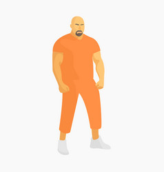 Big Bald Muscular Prisoner Convicted Man Male