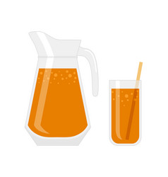 Glass Jug And Glass Of Kombucha On A White