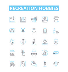 Recreation Hobbies Line Icons Set Sports