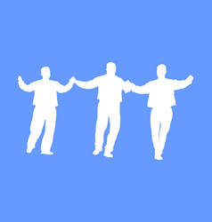 A Greek Evzone Dancing Silhouette Isolated