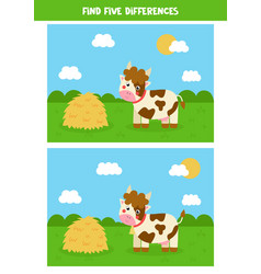 Find Five Differences Between Two Cute Cows