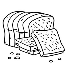 Ramadan Slice Loaf Bread Isolated Coloring Page