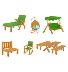 Set Wooden Cartoon Garden Furniture