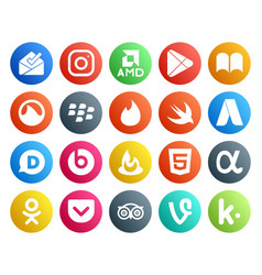 20 Social Media Icon Pack Including Pocket App