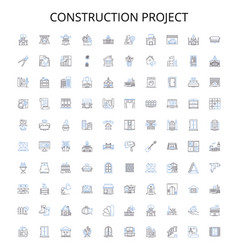 Construction Project Outline Icons Collection