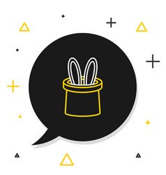 Line Magician Hat And Rabbit Ears Icon Isolated