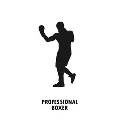 Male Professional Boxer Simple Black Silhouette