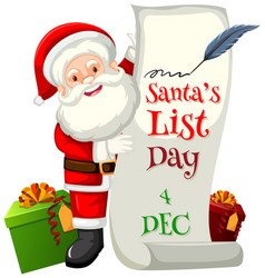 Santas List Day Text Banner Design