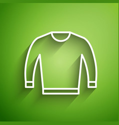 White Line Sweater Icon Isolated On Green