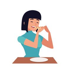 Woman Eating Pizza